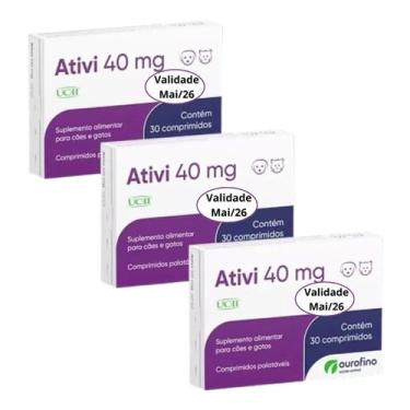 Imagem de Kit 3 Ativi 40mg Ucii 30 Comprimidos - Ourofino Pet