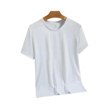 Imagem de Camiseta Camuflada de Seda Gelada - Manga Curta, Gola Redonda, Respirá