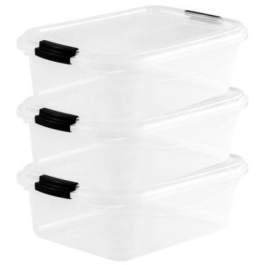 Imagem de Kit 3 Caixas Organizadoras 6 L Plastico Armario Casa Lavanderia Alimen