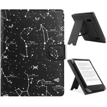 Imagem de HoYiXi Capa universal para eReader de 17,3 cm, 17,8 cm, compatível com Kindle/Kobo Clara HD/Kobo Clara 2E/Paperwhite/Pocketbook/Tolino eReader, capa de couro para leitor de e-book de 15,2 cm a 7