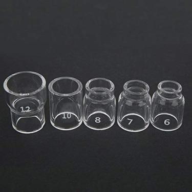 Imagem de Kit de tocha TIG, acessórios TIG 6# ~ 12# copo de vidro TIG bocal de cerâmica corpo de pinça de lente de gás 31 peças peças de tocha de soldagem TIG copos de soldagem TIG kit de acessórios de tocha de