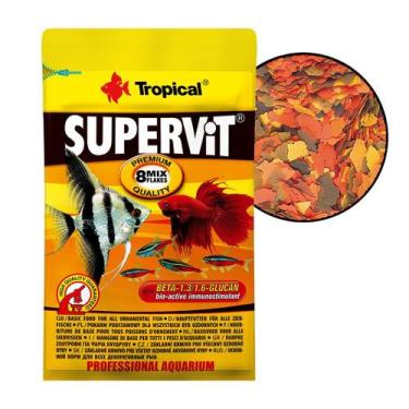 Imagem de Ração Supervit Flakes Tropical 12g Flocos para Peixes Sachê
