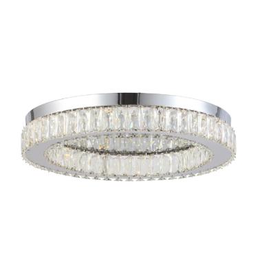 Imagem de Plafon diamond redondo 42CM cromado E cristal transparente