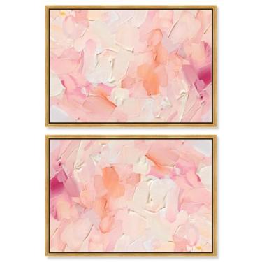 Imagem de Art Remedy Tela decorativa de dopamina, 61 cm x 40 cm, moldura dourada, conjunto de terras corais blush