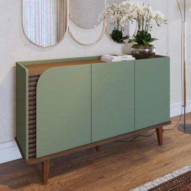 Imagem de Buffet 3 Portas Detalhe Ripado Jurerê - Hortelã/amêndoa