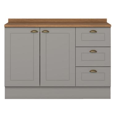 Imagem de Balcao Pia Com Tampo 120cm C353 Americana Cinza Nature Henn