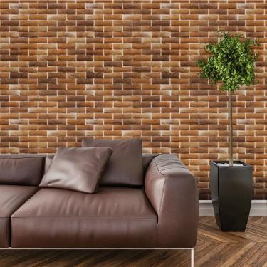 Imagem de Papel de Parede Adesivo Tijolo Lavável Sala Quarto Cozinha 3 metros
