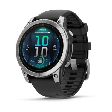 Imagem de Monitor Cardíaco de Pulso com GPS Garmin Fenix E (2024) 47mm Aço inoxidável c/pulseira de silicone preta