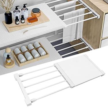 Imagem de Prateleiras de Armário, 24 Cm de Largura de Armazenamento Prateleira de Tensão de Tensão Prateleira de Armário Com Divisor de Armário Ajustável para Guarda -roupa (38−55cm /