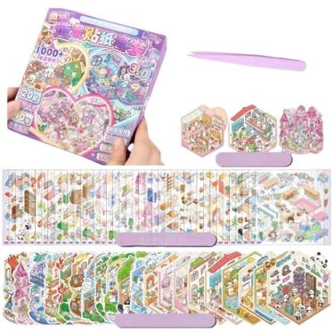 Imagem de 20 Sets Upgrade 3D Sticker Scene Collection Book for Girls Kids Adults DIY 3D House Stickers Set Make Your Own Shop House Therapy for Adult Relief Stress Pass The Time Play Park Hamburg Castle Library
