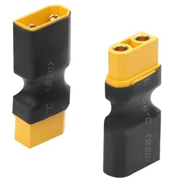 Imagem de QIANRENON Adaptador de extensão de energia de avião XT90 banhado a ouro 40A XT90 macho para XT90 fêmea conector de bateria de lítio plugue extensor, para potência externa RC Air Model Quadricóptero