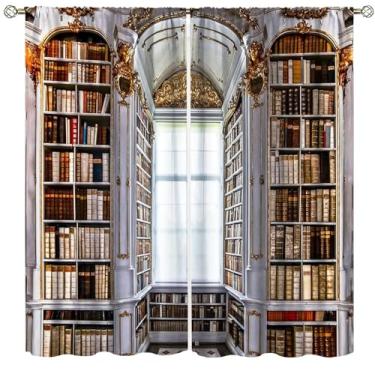 Imagem de Cortinas de biblioteca, estante gótica, estante mágica, casa de livros ocidental, leitura de educação, decoração retrô, estilo clássico, moderno, tratamentos de janela para quarto de crianças