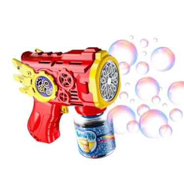 Imagem de Máquina Lança Bolha De Sabão, Automática, Colorido, Brinquedo Infantil, Azul Vermelho, 50ML (Vermelho)