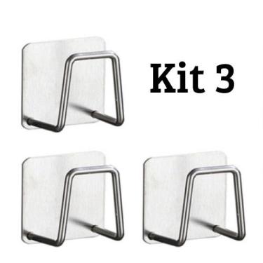 Imagem de Kit 5 Aço inoxidável Suporte Porta Esponja para bucha de pia Prateleir