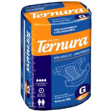 Imagem de Fralda Geriátrica Uso Adulto Ternura Tamanho G 8 Unidades
