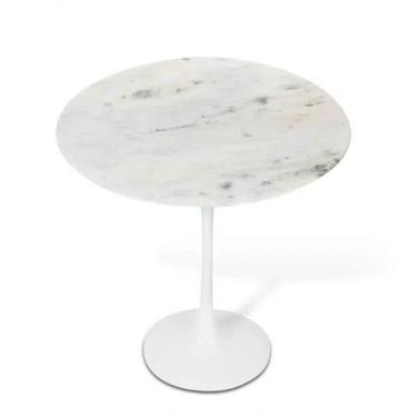 Imagem de Mesa Lateral Tulipa Redonda 51Cm Mármore Branco