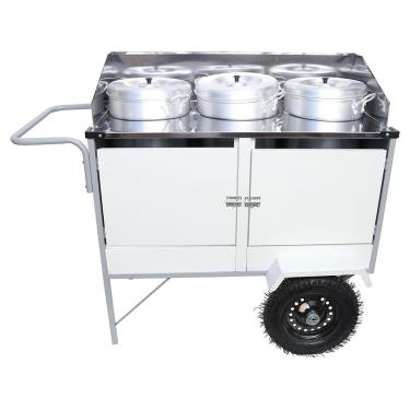 Imagem de Carrinho Caldo E Sopa Cefaz Branco Com Guarda Sol Bl35p-gs