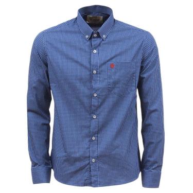 Imagem de Camisa Masculina Manga Longa  Xadrez Azul Cowboy Winner 34517