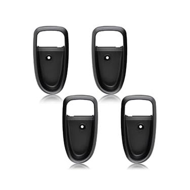 Imagem de 4 peças de maçaneta interna da porta dianteira traseira esquerda direita do motorista do lado do passageiro capa preta kit de acabamento de moldura compatível com Hyundai Elantra 2001-2006 substituir