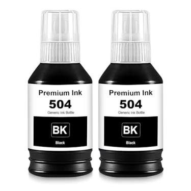 Imagem de Mutikor T504 refil de tinta preta de substituição para tinta T504120, frascos de refil de tinta Eps 504 compatíveis para impressoras Epn L4150 L4160 L6171 (2-Preto)