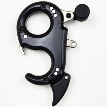 Imagem de sntxmy Liberação de arco para arco composto, auxiliares de liberação de tiro com arco, liberação de gatilho de arco composto, liberação de polegar de botão. (liberação de arco de 2 ou 3 dedos, preto)