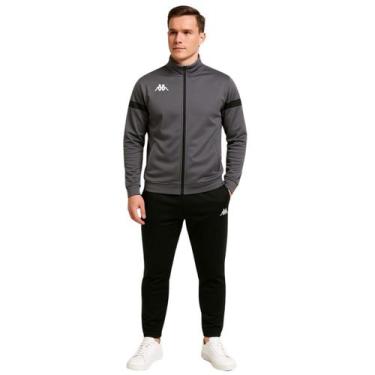 Imagem de Agasalho Conjunto Masculino Kappa Sportswear Trilobal Cinza, Cinza, GG