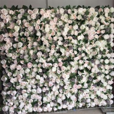 Imagem de Placa Painel Floral com Rosas artificiais 1 metro Jardim Vertical Flor