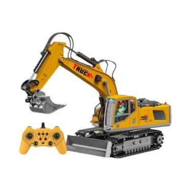 Imagem de Carro De Brinquedo Escavadeira RC De Liga Infantil Com Luzes E Som Pre