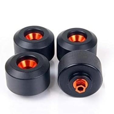 Imagem de 4 peças dianteiras e traseiras rodas de garfo proteção deslizante contra choque para KTM RC390 Duke Fit KTM Duke RC 125 200 390 Garfo quadro da roda slider protetores de colisão motocicleta