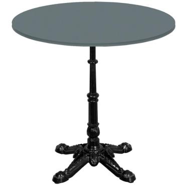 Imagem de Base De Mesa Apus Em Ferro Preto 75 Cm (alt) Tampo Mdp Redondo Grafito 70 Cm (larg) X 2...