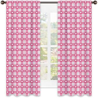 Imagem de Cortinas blecaute xadrez Buffalo para quarto - Cortinas escurecidas com isolamento térmico para sala de estar, L 106 x C 150 cm