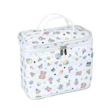 Imagem de Bolsa Frasqueira Térmica Bebê e Infantil, Tamanhos 6 e 7L, Impermeável, 20x25cm, com Alças (Verde Estampado, 7L)