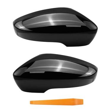 Imagem de Um par de tampa de espelho retrovisor lateral adequado para VW Beetle 2012-2019 Jetta MK6 2011-2018 Passat B7 2011-2015 (apenas para modelo dos EUA com seta), guarnição da carcaça do espelho da porta