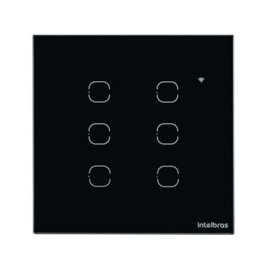 Imagem de Interruptor smart wi-fi touch 6 teclas preto ews 1006 - INTELBRAS