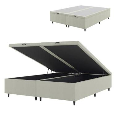 Imagem de Cama Box Com Baú King 1,93m Prince Suede Bege Bege