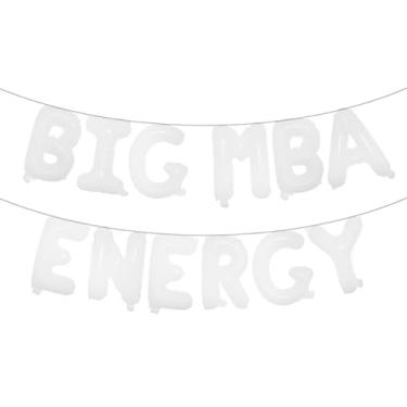 Imagem de Big MBA Energy Balloon Banner, Parabéns Grad, Parabéns pelo mestrado em administração de empresas, suprimentos de decoração de festa de formatura universitária/universitária (BIG MBA ENERGY White)