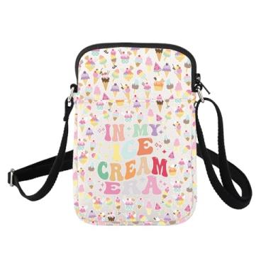 Imagem de FUSTMW Bolsa tiracolo para sorvete, presentes de férias de verão para amantes de sobremesas, bolsa carteiro com alça, Saco de sorvete C, Tendência