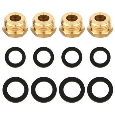Imagem de 4 Peças Adaptador Mangueira Jardim, 3/4" GHT Macho para 1/2" NPT Fêmea em Latão Conexão para Torneira Externa & Acessórios Tubos