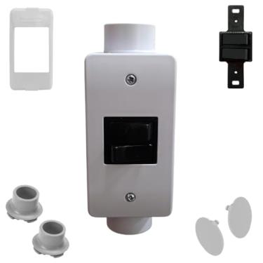 Imagem de Conjunto Completo Interruptor Duplo Preto 1pol C/Condulete Sobrepor PVC Antichamas (Branco)