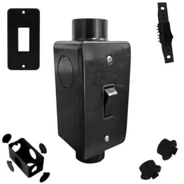 Imagem de Kit Completo Interruptor Simples Preto 1pol C/Condulete Sobrepor PVC Reforçado (Preto)
