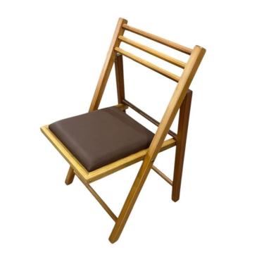 Imagem de Cadeira Dobrável de Madeira com Estofado