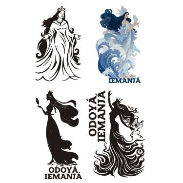 Imagem de Cartela de Adesivos para Carro Iemanjá Rainha do Mar 4 Uni