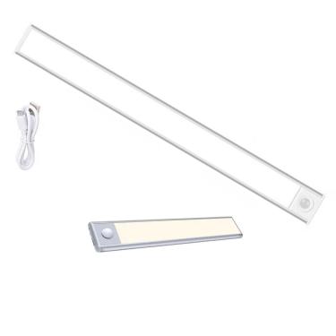 Imagem de Luminaria LED 3 Tons Sensor Presença Movimento 3 Modos USB Bateria Recarregavel Quarto Sala Cozinha Armario Closet Iluminaçao