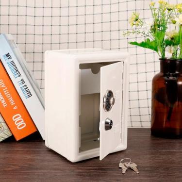 Imagem de YOUTHINK Infantil Toy Money Box Senha Caixa de Economia de Dinheiro Segura Com 2 Chaves para Crianças (Branco)