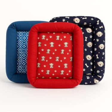 Imagem de Cama Pet Fibra Tamanho G 65×45 cm – 1 Unidade – Ideal para Cachorros Gatos Porte Grande – Confortável, Macia e Durável – Lavável com Zíper e Acabamento Premium – Cores Neutras Sortidas Machos Fêmeas