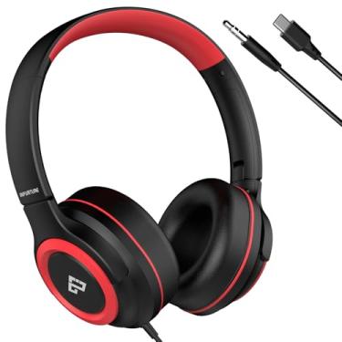 Imagem de INFURTURE CH2 Fones de ouvido infantis USB C/3,5 mm para crianças, meninos, meninas, limite de volume 94dB, fones de ouvido intra-auriculares, fones de ouvido com fio para escola, viagens, celulares,