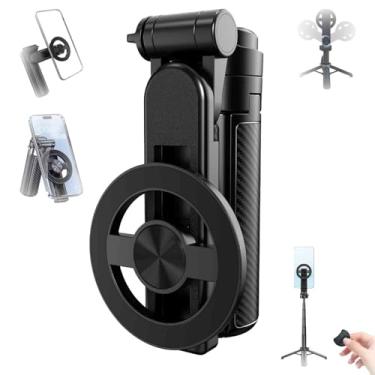 Imagem de Novo BastãO MagnéTico Multifuncional Para Selfies 4 Em 1, 2025, Com RotaçãO De 360° E Controle Remoto Sem Fio, RetráTil, Tamanho De Bolso, Para GravaçãO De VíDeo E Vlogs, Para Todos Os Celulares