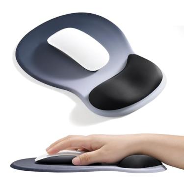 Imagem de Mouse pad ergonômico para jogos com suporte de pulso para laptop na Internet Café, casa e escritório, descanso de pulso em gel, tapete de base de silicone antiderrapante – Azurite