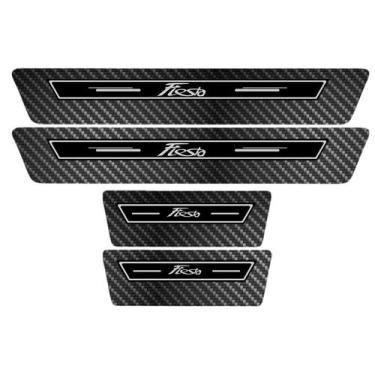 Imagem de Soleira Porta Premium Preto Carbono New Fiesta 2018 2019 - Jhow Adesiv