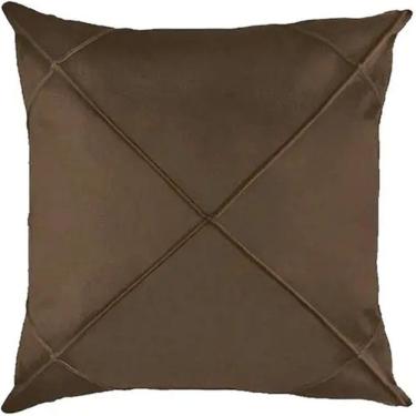 Imagem de Capa de Almofada Suede Aveludada Drapeada 45x45cm